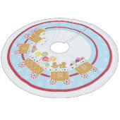 GingerBrood Train  | Boomrokken Fleece Kerstboom Rok (Gekanteld)