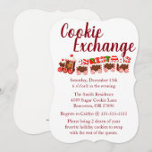 Gingerbrood Train Cookie Exchange Holiday Invite Kaart (Voorkant / Achterkant)