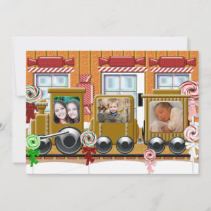 Gingerbrood Train Holiday Fotokaart Feestdagenkaart