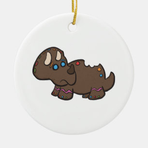 Gingerbrood Triceratops Ornamet Keramisch Ornament