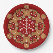 Gingerbrood voor heren en Snowflake Mandalas Papieren Bordje (Voorkant)