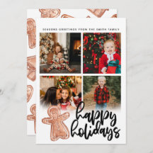 Gingerbrood voor kerstfoto's collage Flat Card
