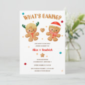 Gingerbrood Wat is het kerstcadeautje? Kaart (Staand voorkant)