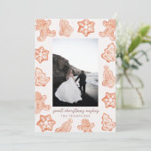 Gingerbrood Waterverf Moderne kerstfotokaart Kaart (Staand voorkant)