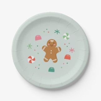 Gingerbrood wenst papieren borden bordje
