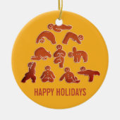 Gingerbrood Yoga Holiday Keramisch Ornament (Voorkant)