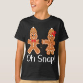 Gingerbrooman Oh Snap Funny Kerstmis T-shirt (Voorkant)