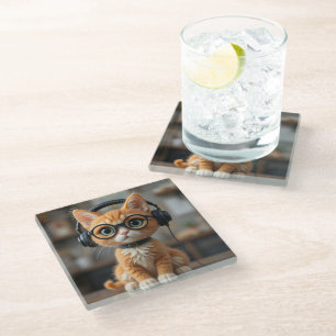 Gingerenkat voor games glazen onderzetter
