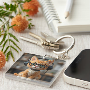 Gingerenkat voor games sleutelhanger