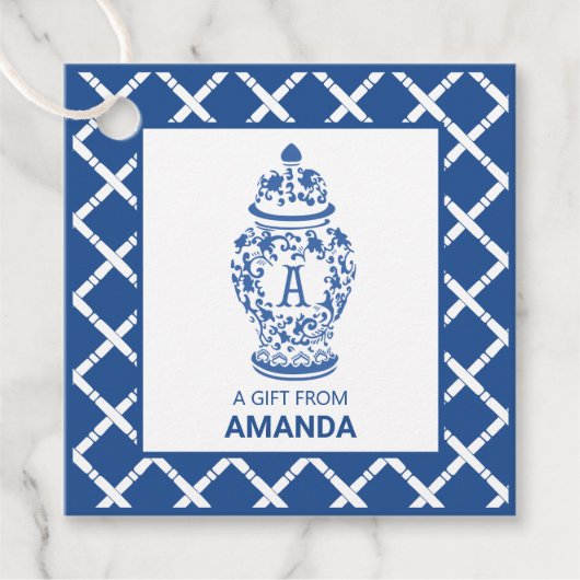 GingerJar & Bamboe | Monogram A | Bedankjes Labels (Voorkant)