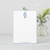 GingerJar Chinoiserie | Monogram U | Note-Kaart Kaart (Staand voorkant)