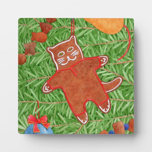 GINGERPREAD KITTY Plaque 5,5 po x 5,5 po + Easel (Devant)