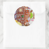 GINGERPREAD MAN Stickers Rond (Sac)
