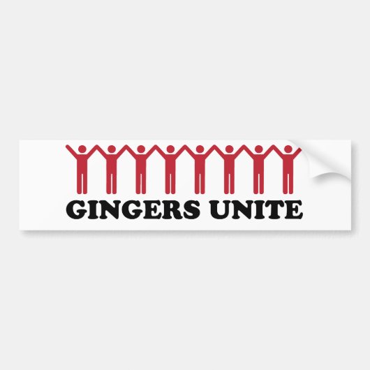 Gingers verenigen bumpersticker (Voorkant)