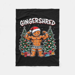 Gingershred Funny Gingerbread Man Gym Bodybuilding Fleece Deken