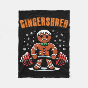 Gingershred Funny Gingerbread Man Gym Bodybuilding Fleece Deken