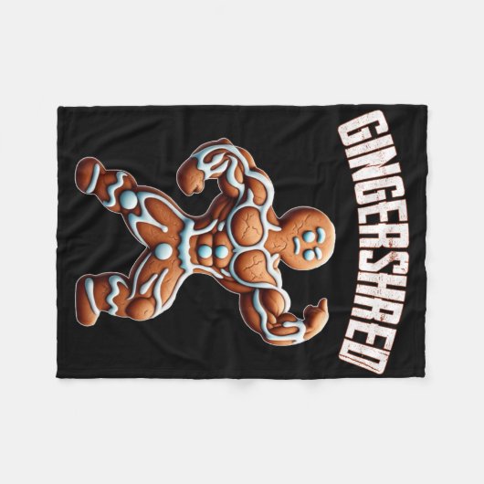 Gingershred Funny Gingerbread Man Gym Bodybuilding Fleece Deken (Voorkant (Horizontaal))