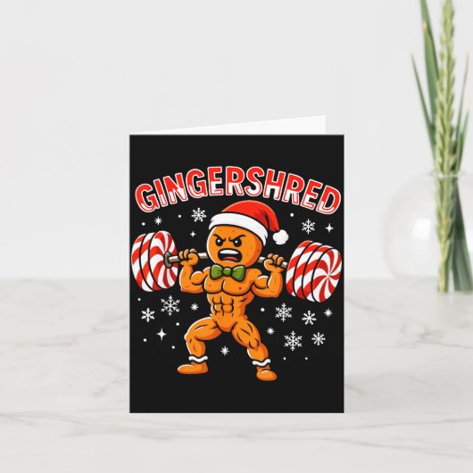 Gingershred Funny Gingerbread Man Gym Bodybuilding Kaart (Voorkant)