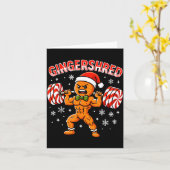 Gingershred Funny Gingerbread Man Gym Bodybuilding Kaart (Gele Bloem)