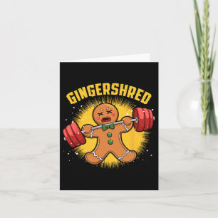 Gingershred Funny Gingerbread Man Gym Bodybuilding Kaart