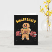 Gingershred Funny Gingerbread Man Gym Bodybuilding Kaart (Gele Bloem)