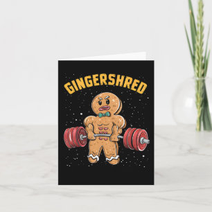 Gingershred Funny Gingerbread Man Gym Bodybuilding Kaart