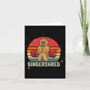 Gingershred Funny Gingerbread Man Gym Bodybuilding Kaart