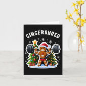Gingershred Funny Gingerbread Man Gym Bodybuilding Kaart (Gele Bloem)