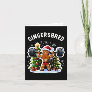 Gingershred Funny Gingerbread Man Gym Bodybuilding Kaart