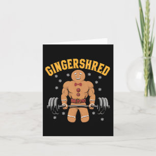 Gingershred Funny Gingerbread Man Gym Bodybuilding Kaart