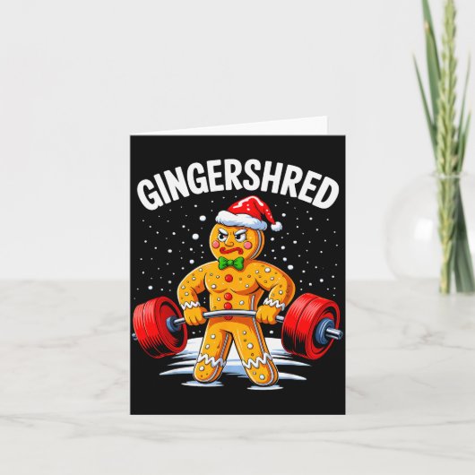 Gingershred Funny Gingerbread Man Gym Bodybuilding Kaart (Voorkant)