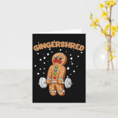 Gingershred Funny Gingerbread Man Gym Bodybuilding Kaart (Gele Bloem)
