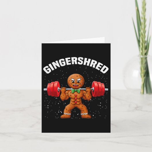 Gingershred Funny Gingerbread Man Gym Bodybuilding Kaart (Voorkant)