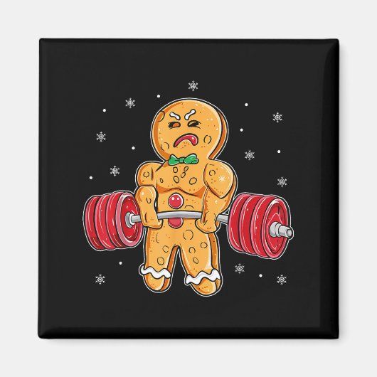 Gingershred Funny Gingerbread Man Gym Bodybuilding Magneet (Voorkant)