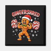 Gingershred Funny Gingerbread Man Gym Bodybuilding Magneet (Voorkant)