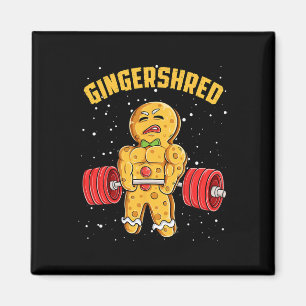 Gingershred Funny Gingerbread Man Gym Bodybuilding Magneet