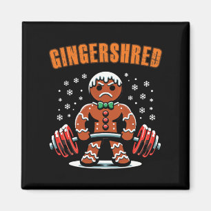 Gingershred Funny Gingerbread Man Gym Bodybuilding Magneet