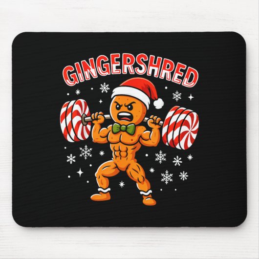 Gingershred Funny Gingerbread Man Gym Bodybuilding Muismat (Voorkant)