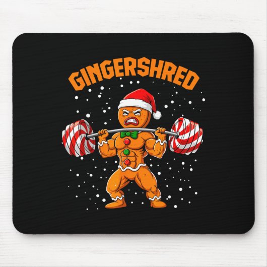 Gingershred Funny Gingerbread Man Gym Bodybuilding Muismat (Voorkant)