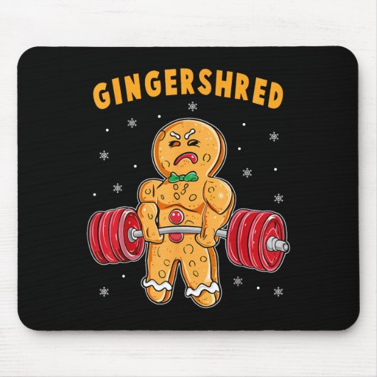 Gingershred Funny Gingerbread Man Gym Bodybuilding Muismat (Voorkant)