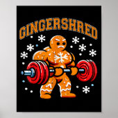 Gingershred Funny Gingerbread Man Gym Bodybuilding Poster (Voorkant)