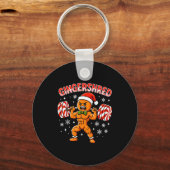 Gingershred Funny Gingerbread Man Gym Bodybuilding Sleutelhanger (Voorkant)