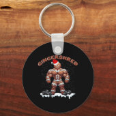 Gingershred Funny Gingerbread Man Gym Bodybuilding Sleutelhanger (Voorkant)