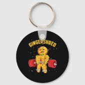 Gingershred Funny Gingerbread Man Gym Bodybuilding Sleutelhanger (Voorkant)