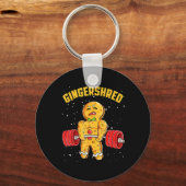 Gingershred Funny Gingerbread Man Gym Bodybuilding Sleutelhanger (Voorkant)