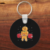 Gingershred Funny Gingerbread Man Gym Bodybuilding Sleutelhanger (Voorkant)