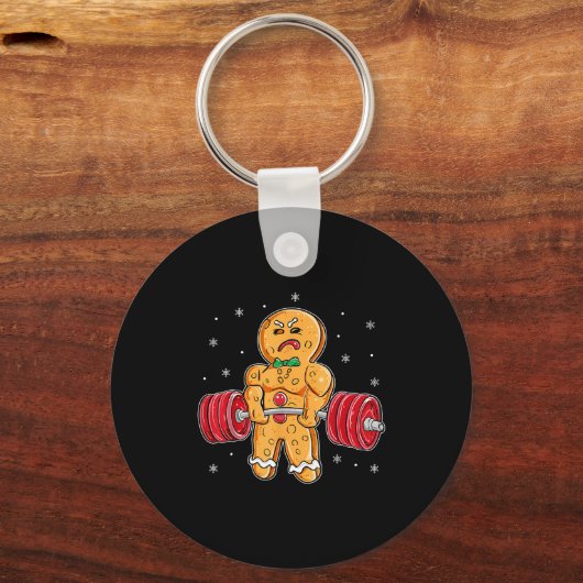 Gingershred Funny Gingerbread Man Gym Bodybuilding Sleutelhanger (Voorkant)