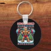 Gingershred Funny Gingerbread Man Gym Bodybuilding Sleutelhanger (Voorkant)