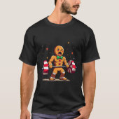 Gingershred Funny Gingerbread Man Gym Bodybuilding T-shirt (Voorkant)