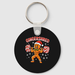 Gingershred Grappige Gemberkoek Man Gym Bodybuildi Sleutelhanger
